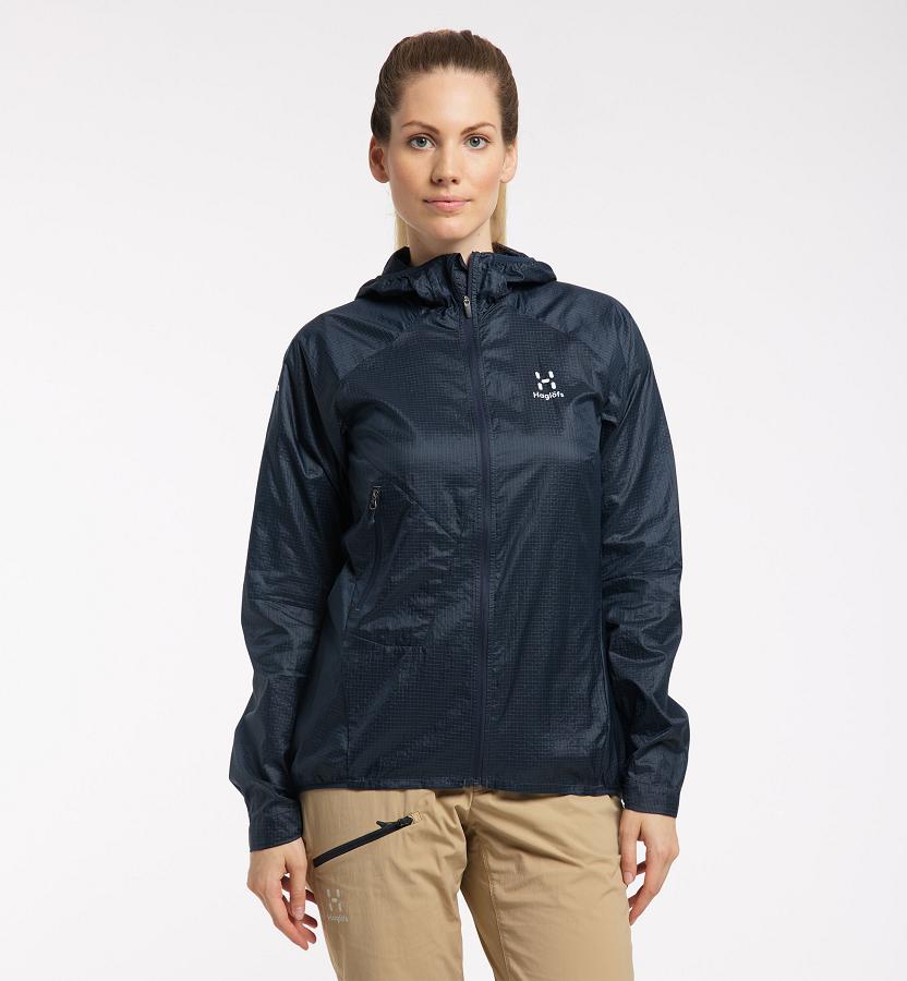 Haglöfs Womens L.I.M Shield Comp Windbreaker Dark Blue New Zealand 18520FRKM